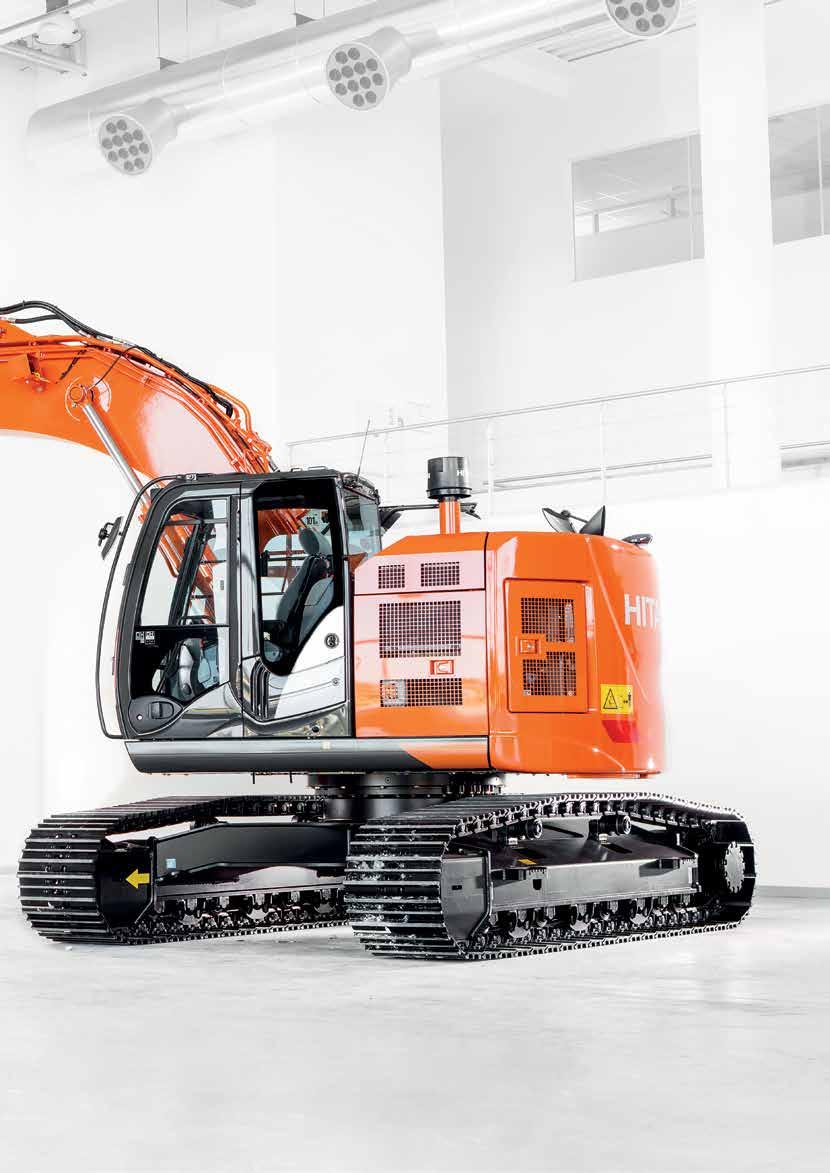 ZX225USLC 6 Enemmän hyötyjä Pieni perän kääntösäde (2 m) on omiaan ahtaissa tiloissa. Pienet päästöt SCR-järjestelmä vähentää pakokaasun typpioksideja.
