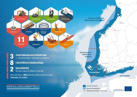 hyvän tilan saavuttamista. Merialuesuunnittelun kansainvälisestä yhteistyöstä vastaa ympäristöministeriö, joka myös vastaa merialuesuunnittelun yleisestä ohjaamisesta ja kehittämisestä.