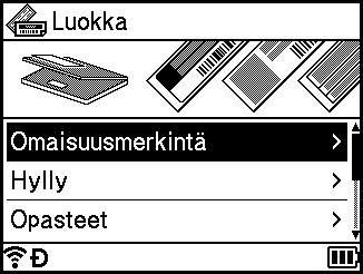 Tarran tulostaminen P-touch-tarratulostimen näppäimistön avulla Jos painat Esikatselu-näppäintä, kun valitset kehystä, voit näyttää kehysluettelonäytön ja valita kehyksen kyseisestä näytöstä.