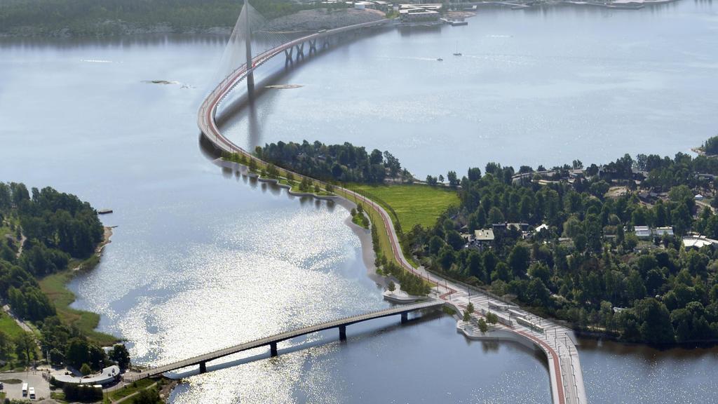 15 KRUUNUSILLAT, VASTUULLISUUDEN ARVIOINTI JA JOHTAMINEN INFRAHANKKEESSA (CEEQUAL) HAASTE Uuden merkittävän liikenneyhteyden toteuttaminen herkässä meriympäristössä kestävän kehityksen mukaisesti