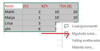 Solu, joka on määritetty prosentiksi, tulee arvo antaa oikeana prosenttilukuna esim 20 % Aika kentällä voidaan myös laskea aikaa kunhan aika on määritetty seuraavasti. Esim. 12:30.