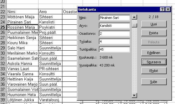 34 Paino-Sarjojen muuttaminen 2-akselille: 1. Klikkaa kaaviosta paino-sarjaa ja valitse avautuneesta ikkunasta AKSELI-Lehti. 2. Valitse Sarjan sijoituskohtaan 2-akseli. Ja kuittaa OK.