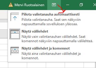 4 Kuva 3 Nimiruutu näyttää mikä solu on valittu tai solualueen