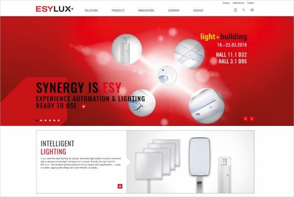 Kuvat ja kuvatekstit (kaikki kuvat: ESYLUX GmbH) Aloitussivu Suuret kuvat kuuluvat ESYLUXin uuden sivuston