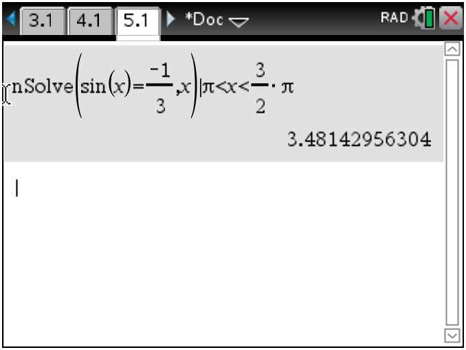 , josta eräs kulma x = cos ( ) =,8075574457... (rad). Kaikki yhtälön cos( x) = ratkaisut ovat x = ±,8075574457 + n π, missä n on kokonaisluku.