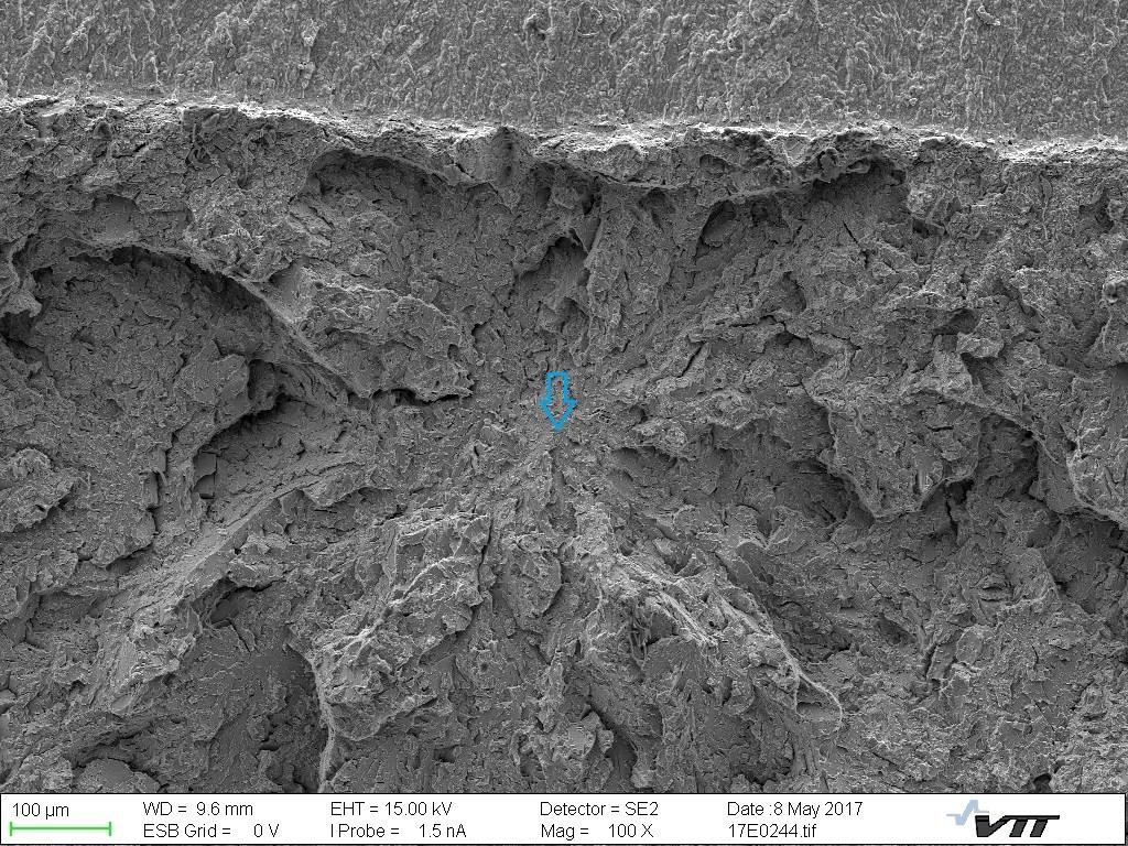 Figure 53 SEM image of cleavage fracture surface with magnification
