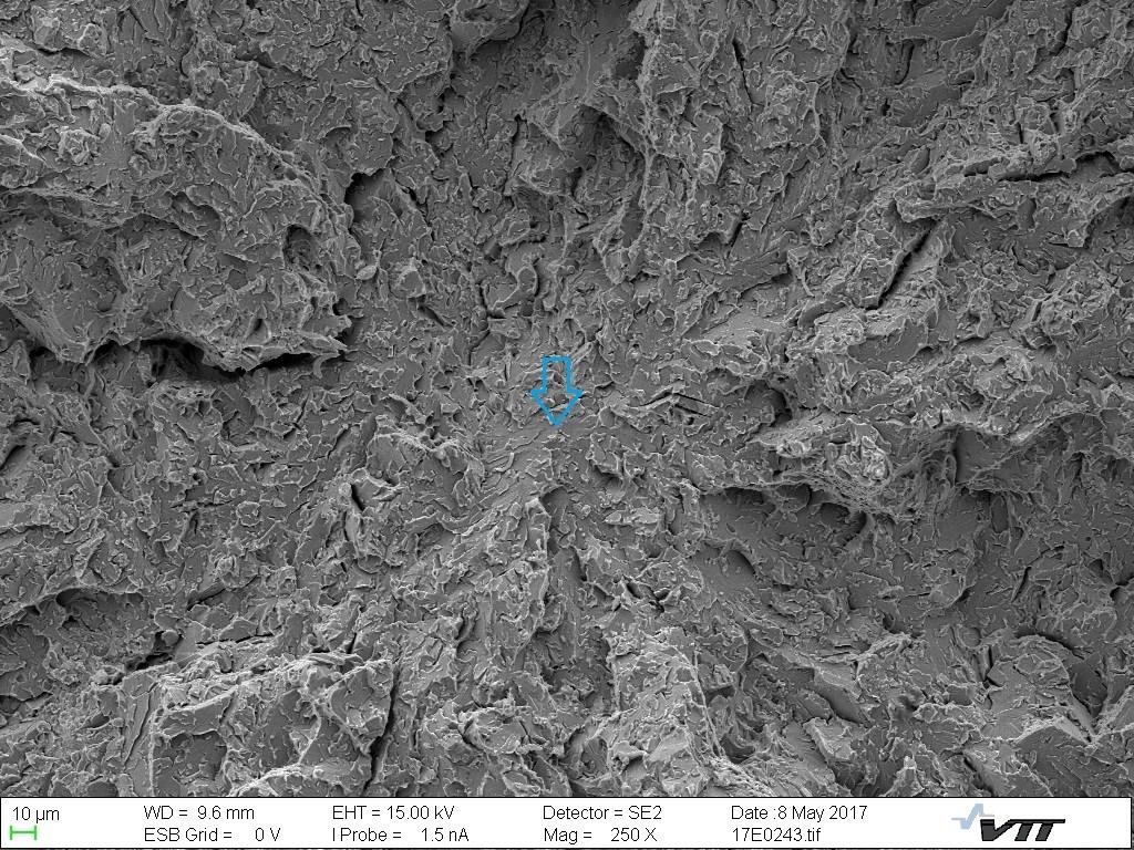 , 2017) Figure 54 SEM image of cleavage fracture surface with
