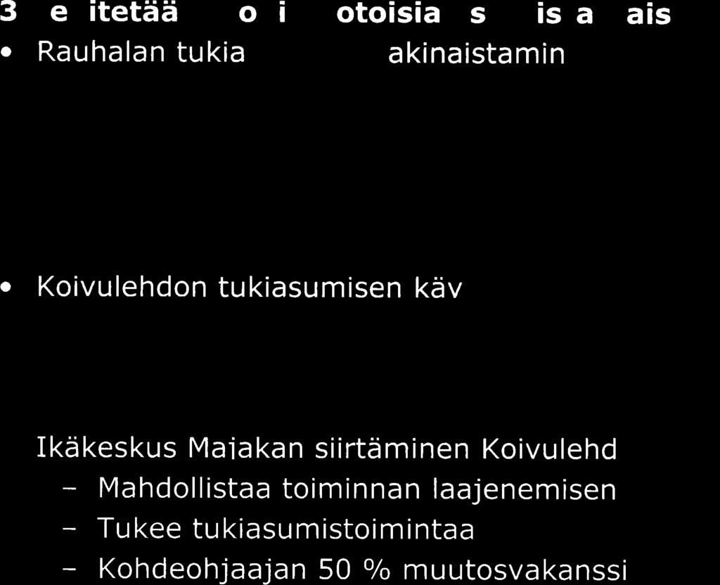 Vuoden 201 B toiminnan toteutuminen satö$ 3 Kehitetään monimuotoisia asumisratkaisuja o o o Rauhalan tukia m a kina ista m in n enta m in n Hyvät kokemukset pilotista 3