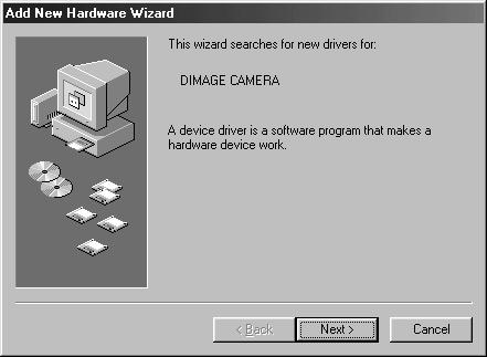 Asentaminen käsin Windows 98 ajurin asentaminen käsin: noudata kameran