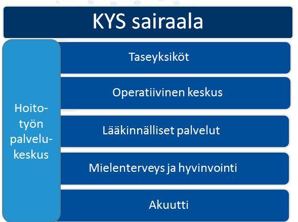 Pohjois-Savon sairaanhoitopiiri Hallinnollinen ohje 4 (31) Tässä tarkoituksessa KYSin toiminta järjestetään palvelukeskuksiin, osaamiskeskuksiin ja palvelulinjoihin.