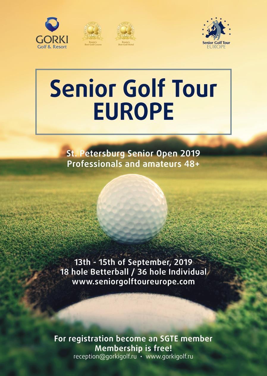 UUTTA!!!! SENIOR GOLF TOUR EUROPE 13-15 SYYSKUUTA 2019 18 hole Betterball/ 36 hole individual SeniorGolfTourEuropeensimmäistä kertaa tulee Pietariin!