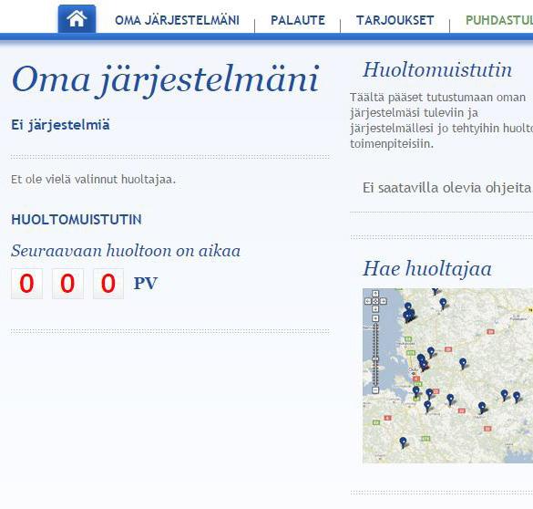 Dokumenttipankki - Tarjouksia huoltotuotteista www.puhdastulevaisuus.fi/klubi www.