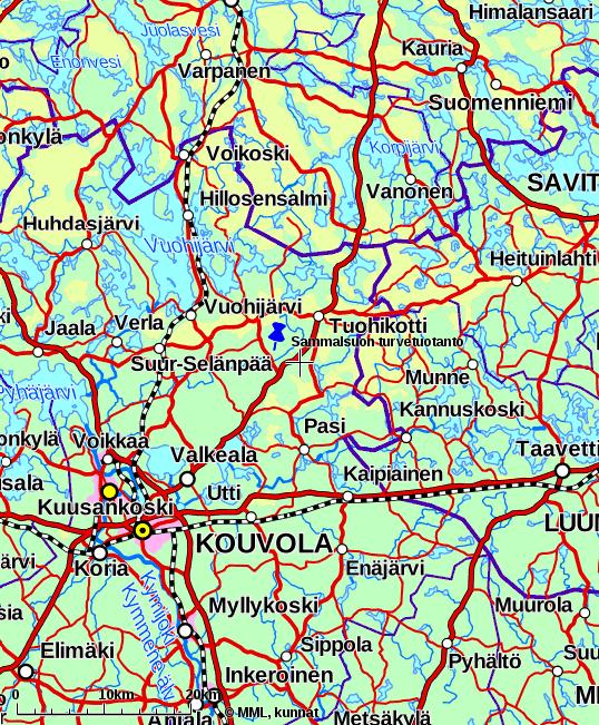 KHO 2018:608 Sammalsuon turvetuotanto, Kouvola ESAVI 70/2015/2 myönsi luvan 46 ha:n