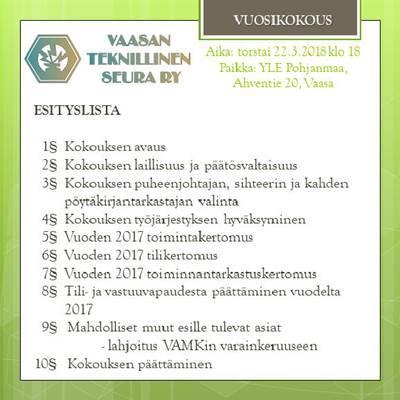 Vuosikokous (to) 22.3.