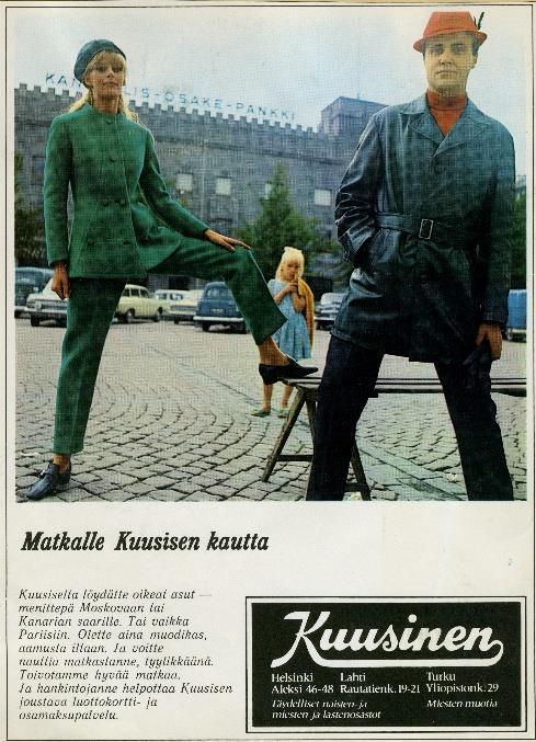 Finlaysonin mainoksissa on jopa kaavoja 1930luvun pukuihin.