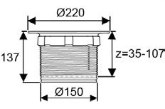 zToEÈ1dÎ Drain korotusrengas 150 13 mm Matala korotusrengas 13 mm Ø150 mm lattiakaivoille.