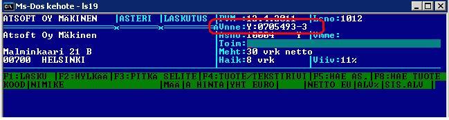 Lasku rakentamispalvelusta Dos laskutusohjelmalla Miten saan asiakkaan Y-tunnuksen laskuun?