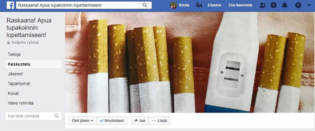Sitten vielä some! Facebook.