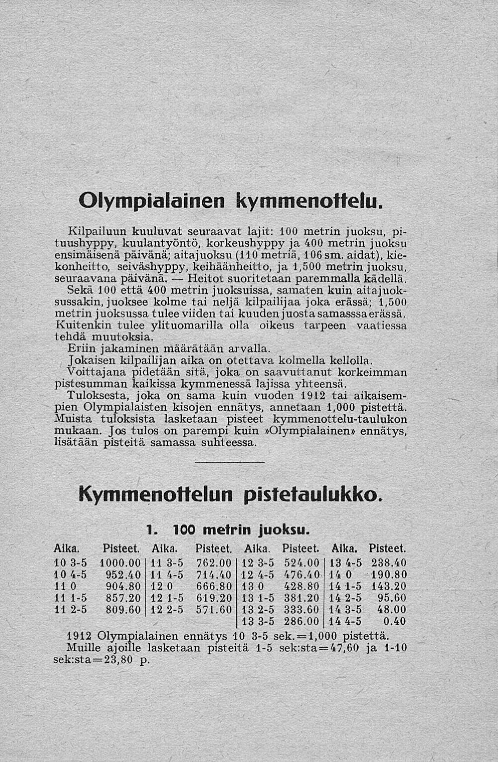 Heitot 1,000 Olympialainen kymmenottelu.