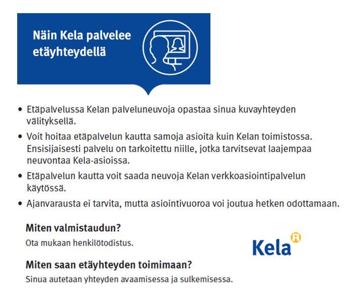 Kelan etäyhteyspiste Hervannassa Keinupuiston lähitorilla on ikäihmisille tarkoitettu Kelan etäyhteyspiste.