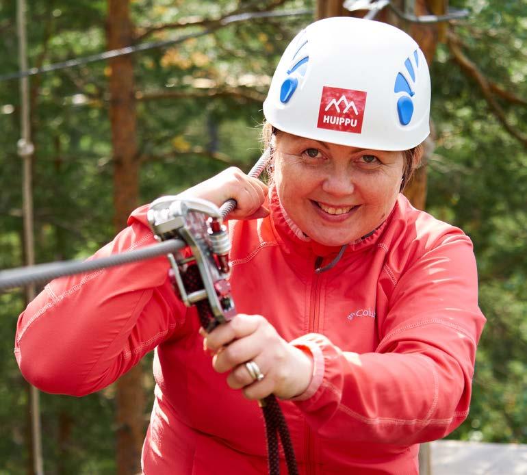 Seikkailu sopii liikuntaesteettömille eikä vaadi huippukuntoa. Ripaus uskallusta riittää. Silti hurvittelu yläilmoissa käy kuntoilusta.