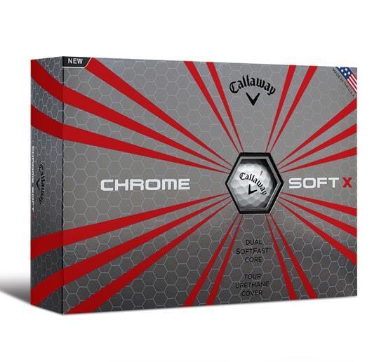 Callaway Chrome Soft X 18 4-osainen tour-tason pallo, joka tuntumaltan on hieman normaali Chrome Softia kovempi.