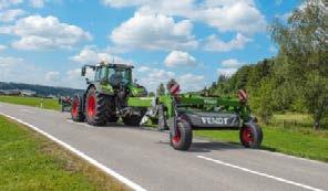 Oikea rako Fendt TKC- ja TRC -leikkuupalkki nostetaan tukevan kannatinrungon ulommista pisteistä. Niittokone sopeutuu täydellisesti epätasaiseen maastoon suunnikasjousituksen ansiosta.