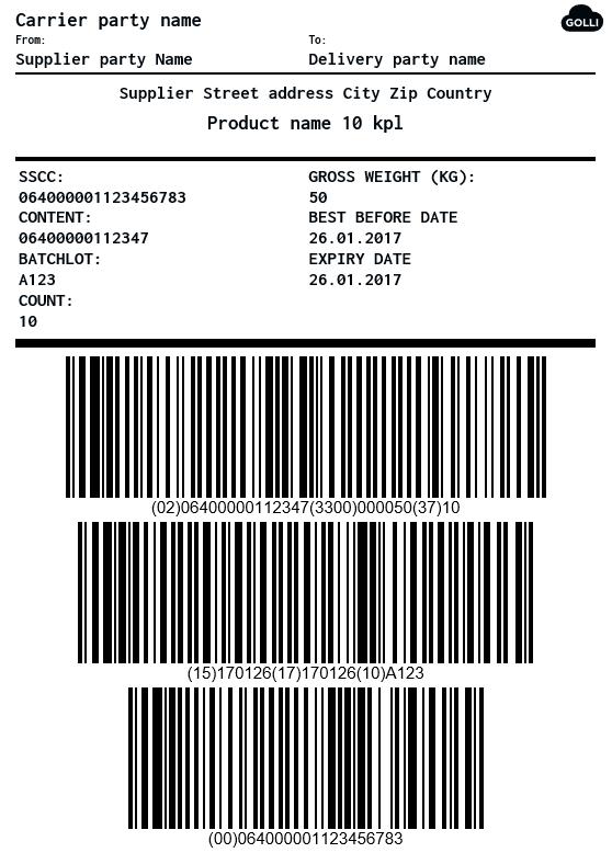 Suoratoimitus Suoratoimitustuotteet toimitetaan suoraan tilaajalle esim. yhteen myymälään. Tuotteita voidaan pakata sekalavoille.