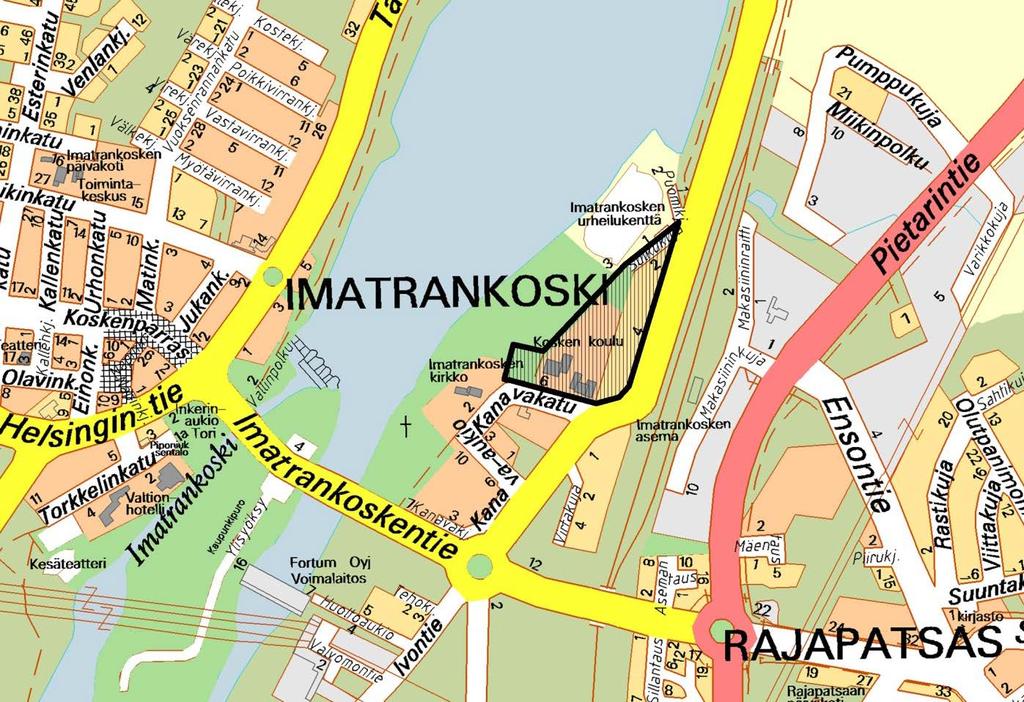 IMATRAN KAUPUNKI KAUPUNKIKEHITYS JA TEKNISET PALVELUT Kaupunkisuunnittelu OSALLISTUMIS- JA ARVIOINTISUUNNITELMA (MRL 63 ) ASEMAKAAVAN MUUTOS 1088 Kaupunginosa 12, Imatrankoski Korttelit 68 ja 132