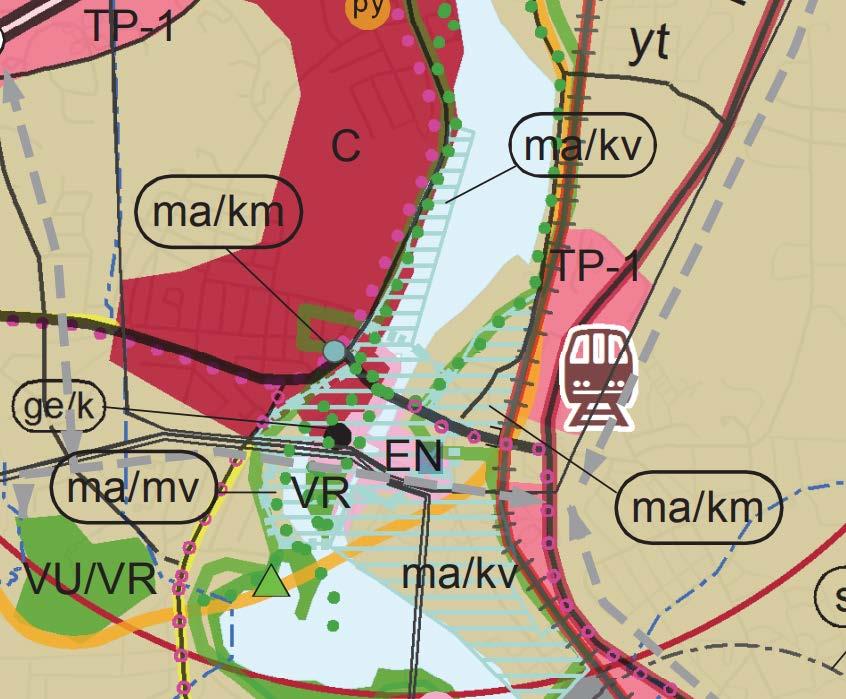 Maakuntakaava Ympäristöministeriön 21.12.2011 vahvistamassa Etelä-Karjalan maakuntakaavassa suunnittelualue on taajamatoimintojen aluetta (A).