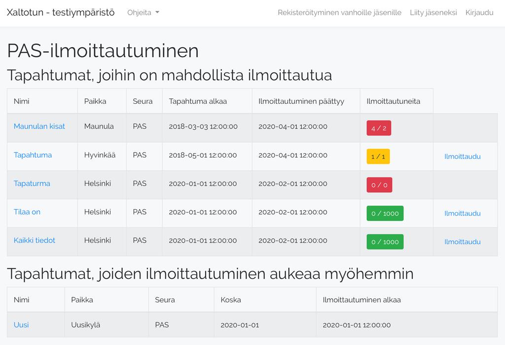 Sähköisen jäsenhakemuksen voi myös jättää etusivulta. Käyttöliittymä Käyttöliittymä on käytettävissä kaikille.