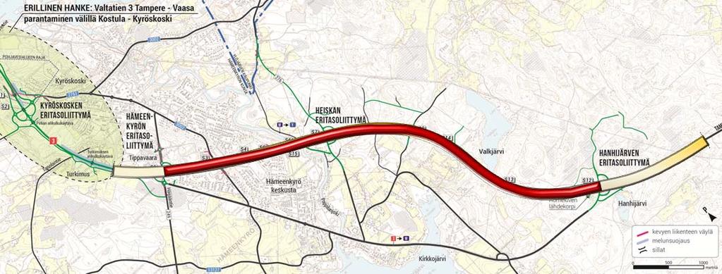 Valtatien 3 Hämeenkyrön kohta Valtatien 3 hankkeiden kiirehtiminen välillä Hämeenkyrö-Ikaalinen-Parkano