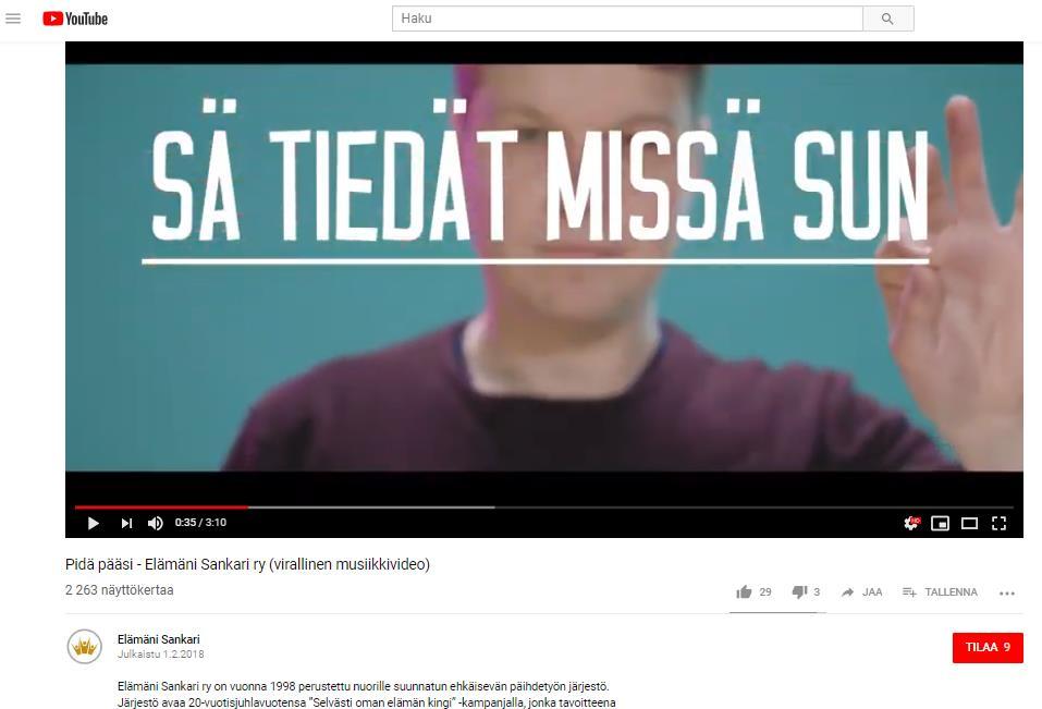15 Kuva 7. Musavideomme sai paljon julkisuutta mm.