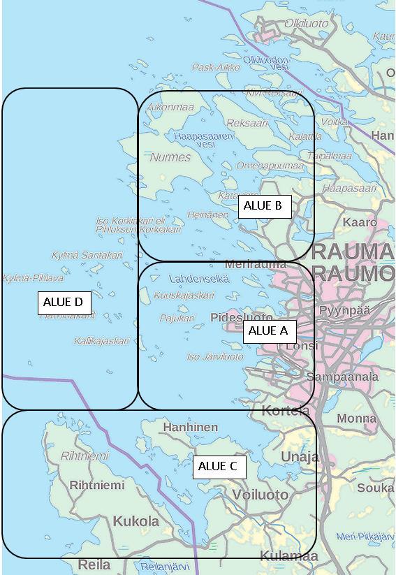 26 Kuva 6.1. Vapaa-ajan kalastustiedustelun osa-aluejako vuonna 216.