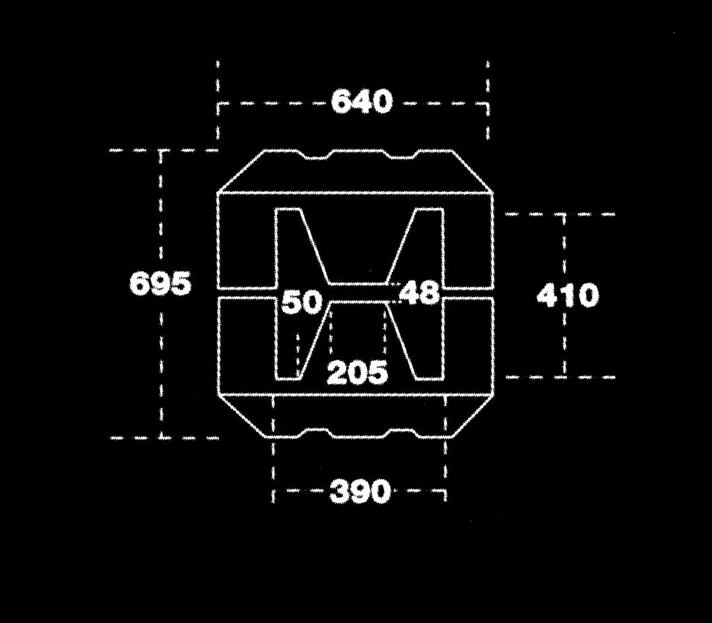 UBP2 Pituus 695mm Leveys