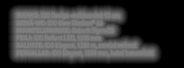 SUIHKU: IDO Design -suihkuseinä 90 cm SEINÄ-WC: IDO Glow Rimfree 66 HUUHTELUPAINIKE: