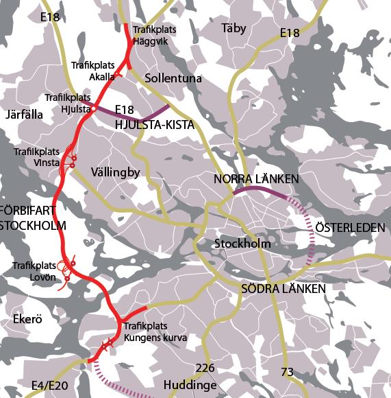 turvattava. Osa E4-valtatietä, pituus 21 km, josta 18km tunneleita.