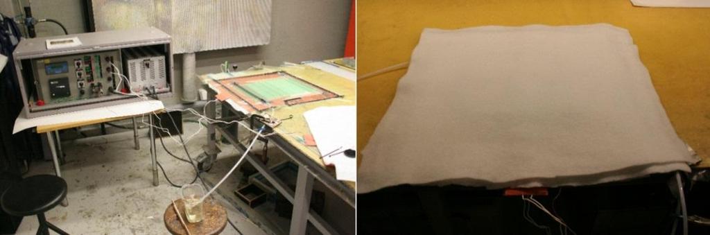 Experimental methods for determining the residual stresses of composite laminates 38 Figure 6.2. The elevated temperature cure by using heating mats.