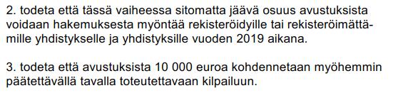 Toiminta- ja kohdeavustukset Haussa