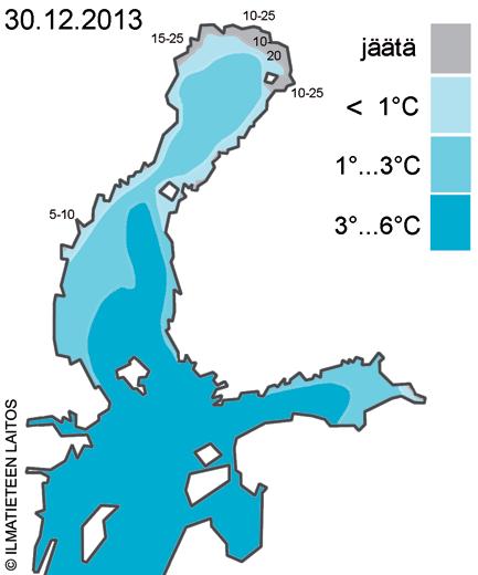 Kuva 1: Tammi-marraskuun 13 keskilämpötilan poikkeama ( C) maapallolla verrattuna ajanjaksoon 1981 (Japan Meteorological Agency) Joulukuu erittäin lauha myös merialueilla Marraskuun vaihtuessa