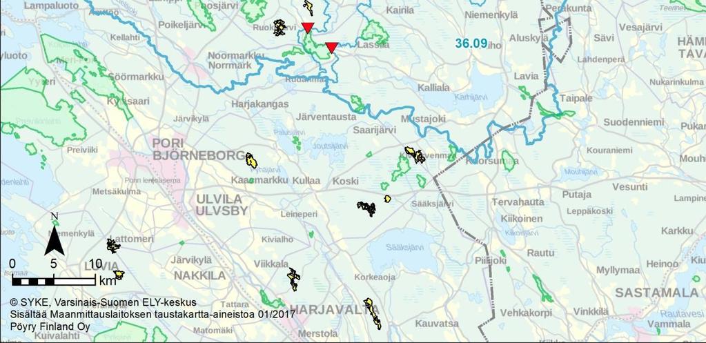 Valuma-alueilla esiintyy happamia sulfaattimaita (Kuva 3-11).