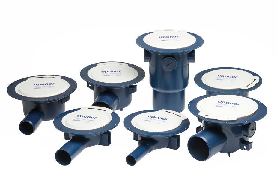 8.5 Uponor Drain -lattiakaivot ja niiden asentaminen 8.5. Yleistä Uponor Drain -lattiakaivot täydentävät Uponor kiinteistöviemärivalikoiman.