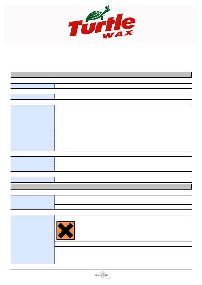 KÄYTTÖTURVALLISUUSTIEDOTE EU-asetuksen 453/2010 mukainen KOHTA 1: Aineen tai seoksen ja yhtiön tai yrityksen tunnistetiedot 1.1 Tuotetunniste Tuotenimi ; tuotenro: 300.116 1.