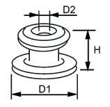 Kumimuottituotteet Peitenastat - D1=27, D2=6, H=17 - Materiaali: HD Polyeteeni - 50 kpl/pussi Tuotekoodi Tuotenimi Tekninen nimi H mm Yks.