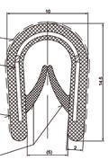 U-reunasuojanauha PVC 13/10mm A3007 1-4mm mst 100m/kieppi m U-reunasuojanauha PVC