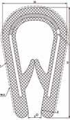 Muotonauhat U-reunasuojanauha PVC 17/10mm Metallirunkoinen reunasuojanauha 10520003328 U-reunasuojanauha PVC 17/10mm A1