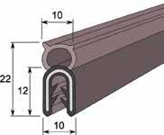 Muotonauhat Reunasuojanauha tiivisteosa päällipuolella EPDM 10/12/22 Metallirunkoinen tiivistenauha, väri musta 10520001648 Reunasuojanauha EPDM 1082520