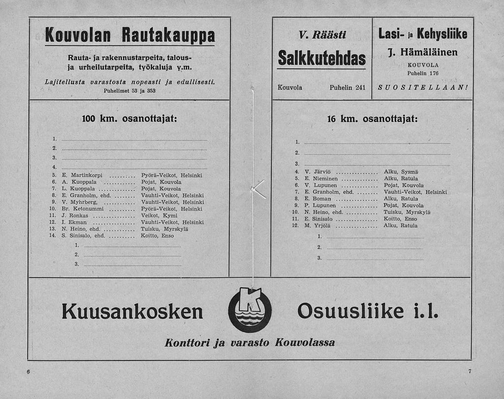 Kouvolan Rautakauppa Rauta- ja rakennustarpeita, talousja urheilutarpeita, työkaluja y.m. Lajitellusta varastosta Puhelimet 53 ja 353 nopeasti ja edullisesti. V.