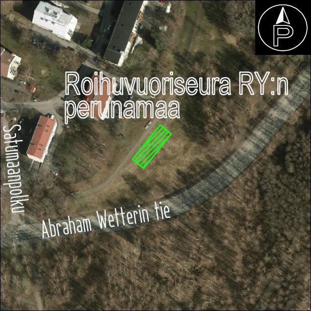 21 RoihuvuoriseuraRY:nperunamaa,Roihuvuori Merkitty istutusalue noin 315m²