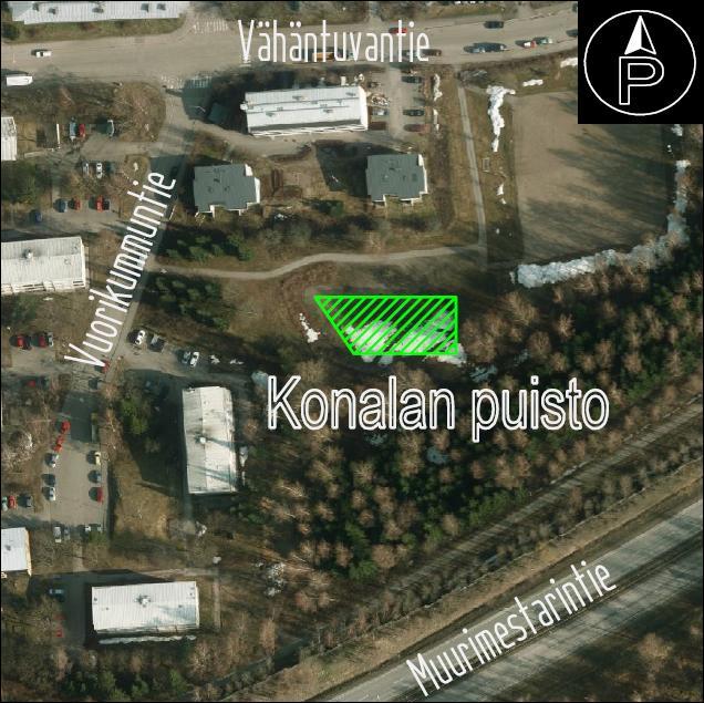 5 Konalanpuisto,Konala Merkitty istutusalue 680m² Alueelle